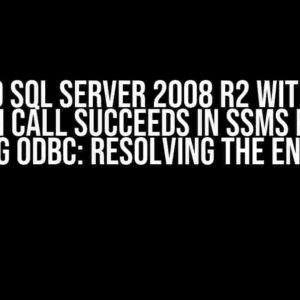 Query to SQL Server 2008 R2 with Nested Function Call Succeeds in SSMS but Fails using ODBC: Resolving the Enigma